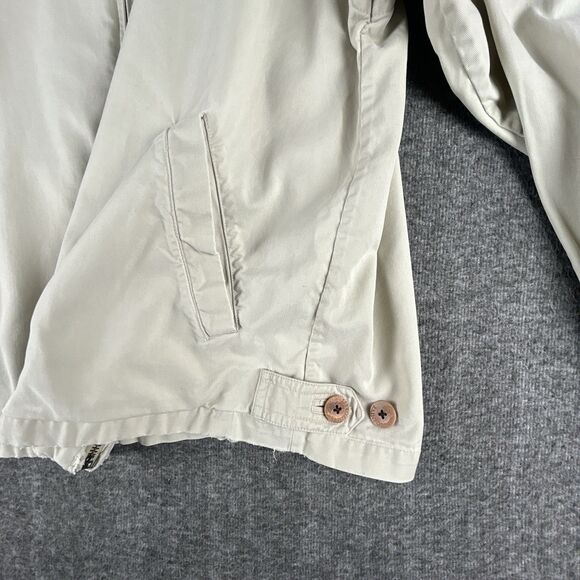 Vintage Rainforest Harrington Jacket Men's Sz L Beige Khaki Twill Zip Up READ! - Picture 8 of 14